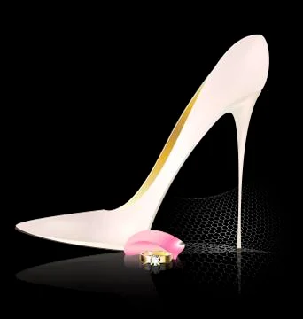 White shoe and ring Stock Illustration