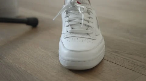 White shoe close up in slow motion Stock Footage 68651448