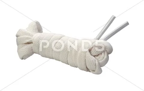 White shoelace isolated Stock Photos