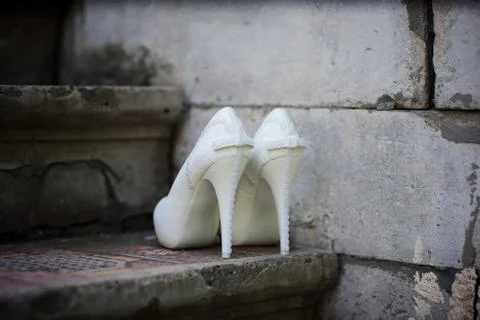 White shoes on the steps Stock Photos