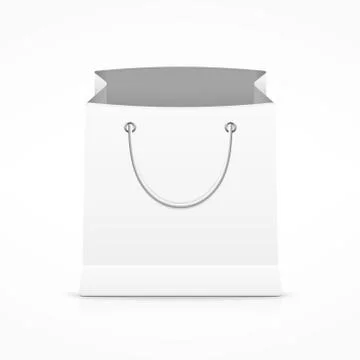 White Shopping Bag Stock Illustration