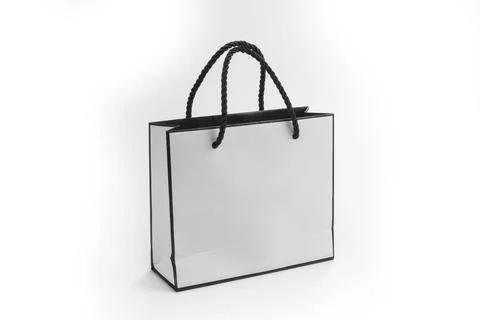 White shopping bag on a white background Stock Photos