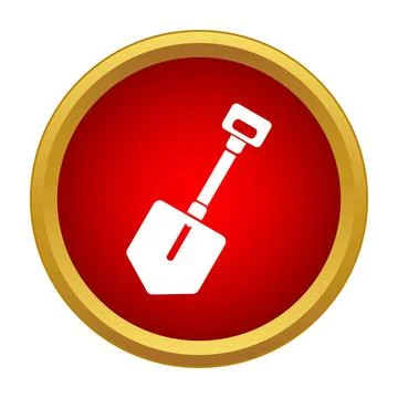 White shovel icon representing digging and gardening Stock Illustration