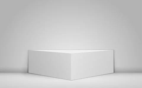 White showcase and spotlight light in the studio room Stock Illustration