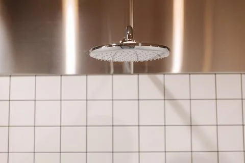 White shower cabin. Elements of interior in bath Stock-Fotos