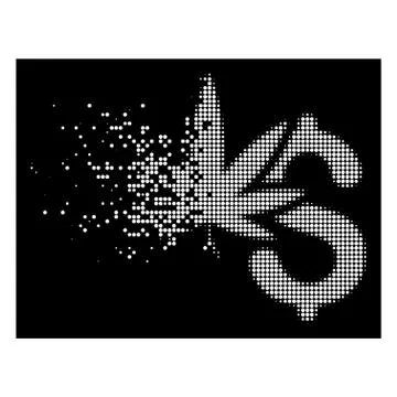 White Shredded Pixel Halftone Marijuana Business Icon Illustrazione stock