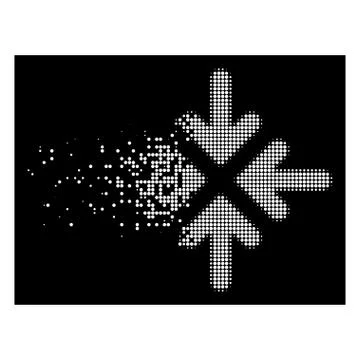 White Shredded Pixelated Halftone Quadro Collide Arrows Icon Ilustración de archivo