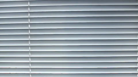 White shutters of the blinds in a closed position Video stock 86127530