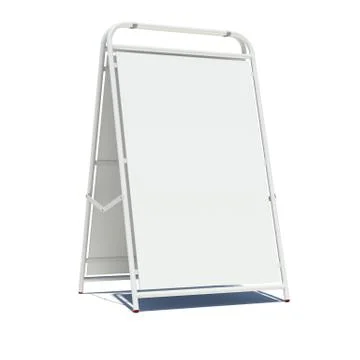 White sidewalk sign with empty surface Illustrazione stock