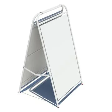 White sidewalk sign with empty surface Stock Illustration