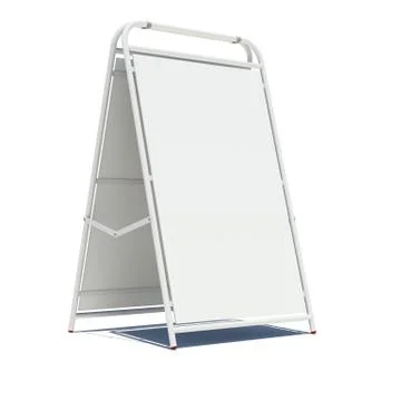 White sidewalk sign with empty surface Illustrazione stock