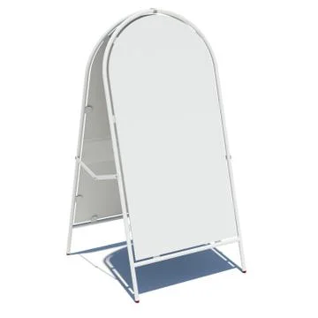 White sidewalk sign with empty surface Illustrazione stock