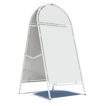 White sidewalk sign with empty surface Illustrazione stock