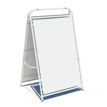 White sidewalk sign with empty surface Illustrazione stock