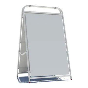 White sidewalk sign with empty surface Stock Illustration