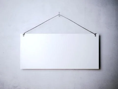 White sign hanging. 3d rendering 库存插图