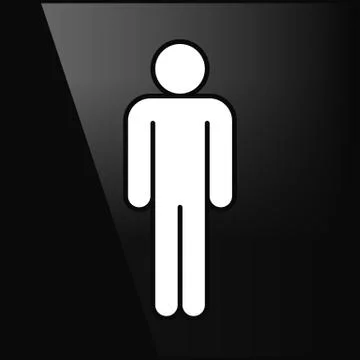 White sign man stands in flat style Stock-Illustration