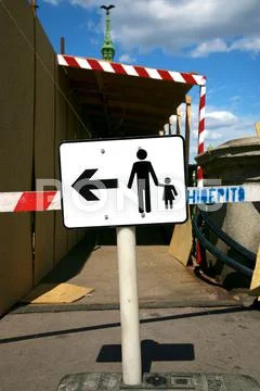 White signboard in the street Stock Photos
