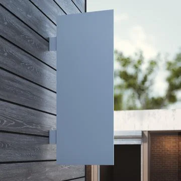 White signboard on the wall. 3d rendering Illustrazione stock