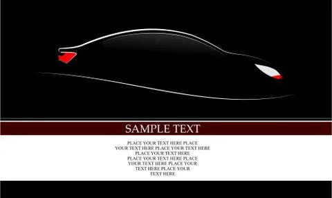 White silhouette of car on black background. Vector illustration Stock Illustration
