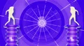 White Silhouette Dancers with radial ray background, HD HD Footage