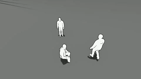 White Silhouette Group People Studio Background 動画素材 346444452