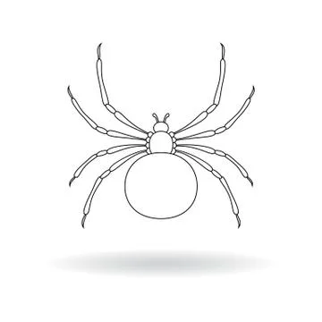 White silhouette of a spider. 스톡 일러스트