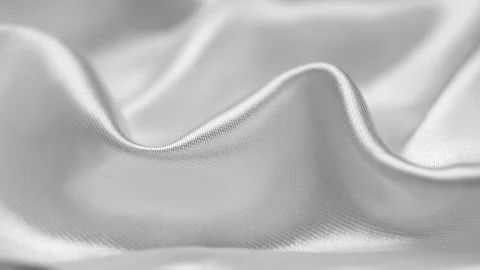 White silk background, texture of beautiful white satin fabric close-up Stock Footage 310095788