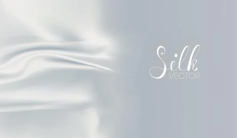 White silk cloth background vector. Light wave effect. Realistic silk on soft Illustrazione stock