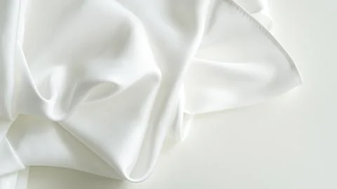 White silk fabric background copy space Stock Photos