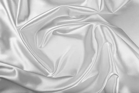 White silk fabric as an background. Stock Photos
