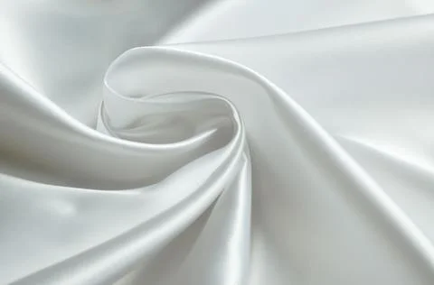 White silk fabric texture close up as background Stock Photos