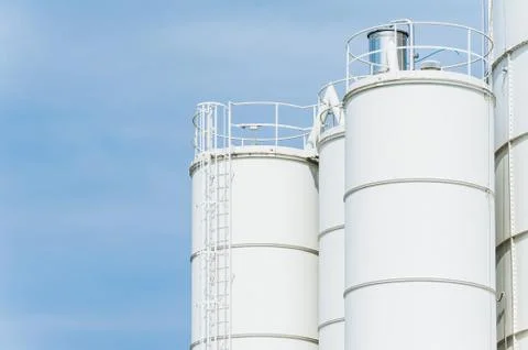 White silos Stock Photos