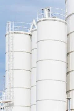 White silos Stock Photos