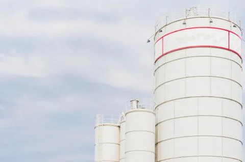 White silos Stock Photos
