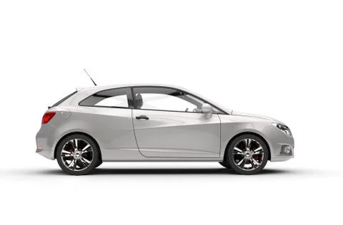 White Silver Car Stock Illustration