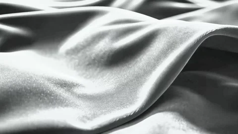 White Silver Satin Silk Fabric Waves Luxury Motion Background Stock-Footage 341593677