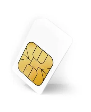 White Sim card with soft shadow, 3d render illustration イラスト素材