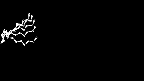 White simple 2d robotic arms moving in black background. Simple mechanism fo Stock Footage 263211992