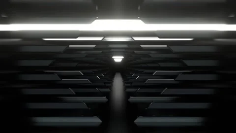 White Simple Sci-Fi Corridor Background VJ Loop l 4K Stock Footage 304060072
