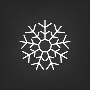 White simple vector snowflake Icon. Stock-Illustration