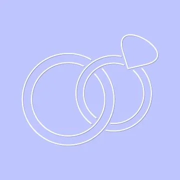 White simple vector wedding rings icon Stock-Illustration