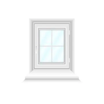 White simple window with blue gradient glasses Stock Illustration