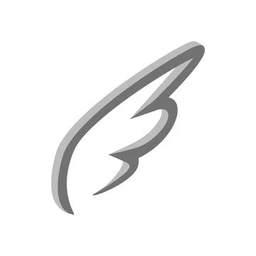 White simple wing icon, isometric 3d style Stock Illustration