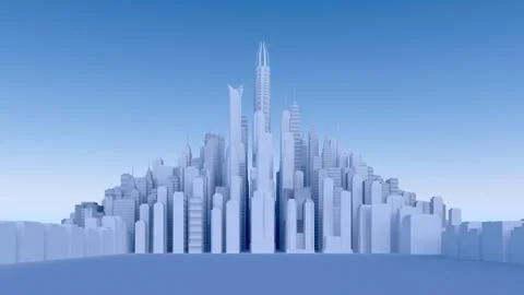 White simplified city Illustrazione stock