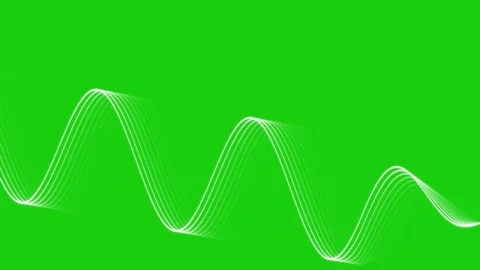 White Sine Wave forms animation with green screen. Stock Footage 250732282