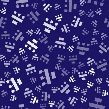 White Site map icon isolated seamless pattern on blue background. Vector Illustrazione stock