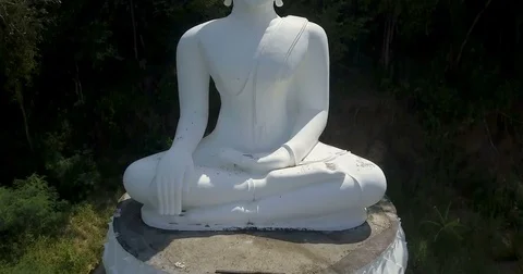 White Sitting Buddha Stock Footage 76819213