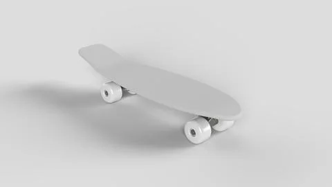 White skateboard on a white backdrop Stock Illustration