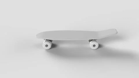 White skateboard on white backdrop, left view Stock Illustration